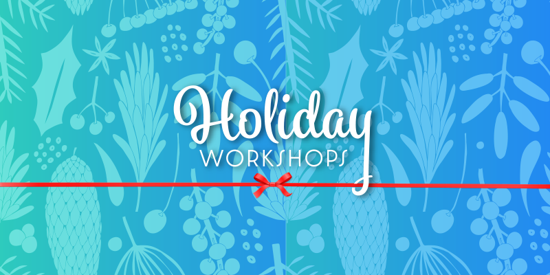 holiday workshops with tied ribbon