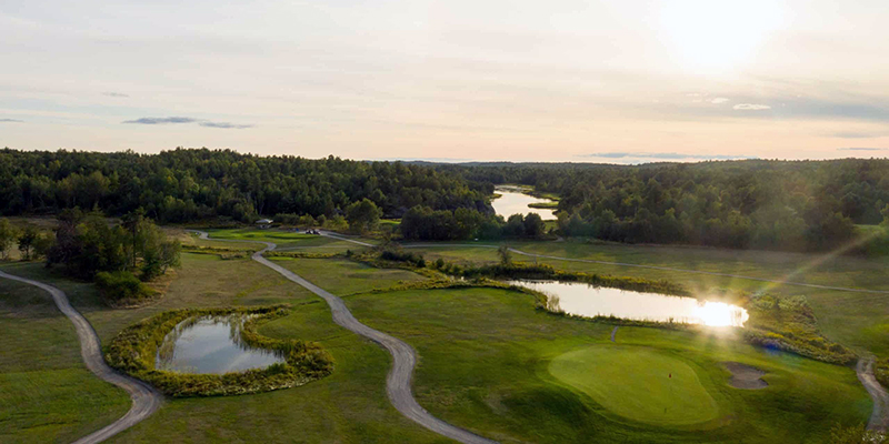 pine grove golf course drone bird's eye view