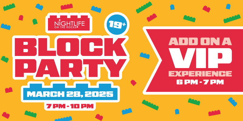 nightlife on the rocks block party with lego bricks